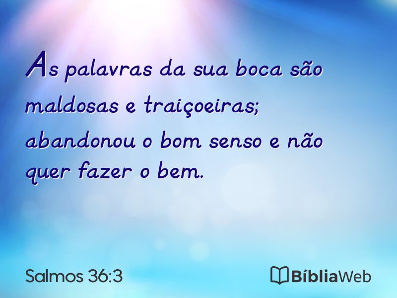 Salmos 36:3 em imagem para compartilhar