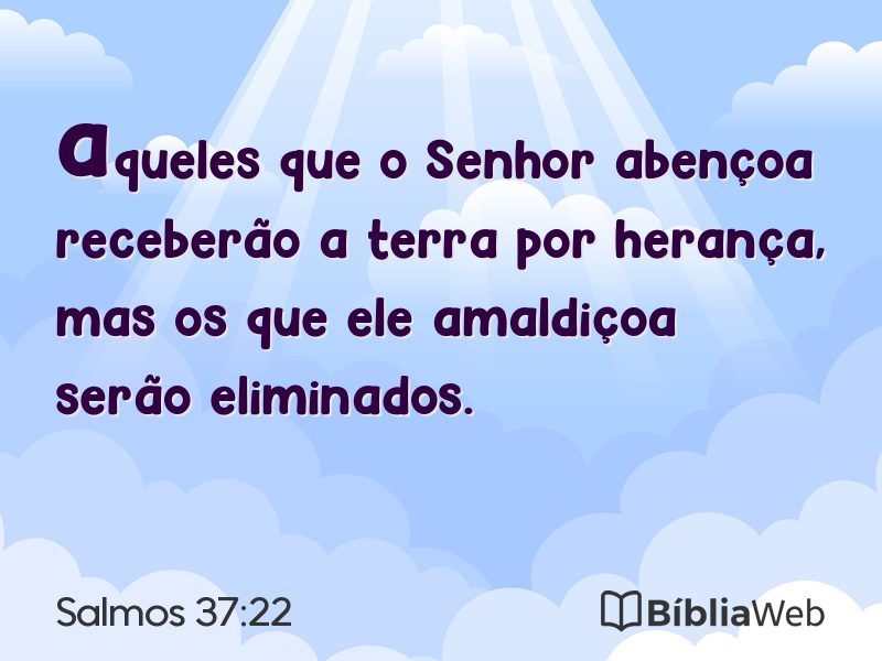 Salmos 37:22 em imagem para compartilhar