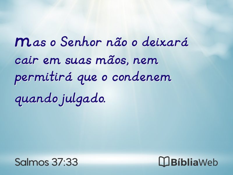 Salmos 37:33 em imagem para compartilhar