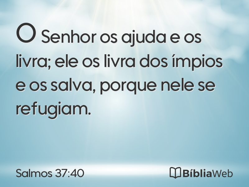 Salmos 37:40 em imagem para compartilhar