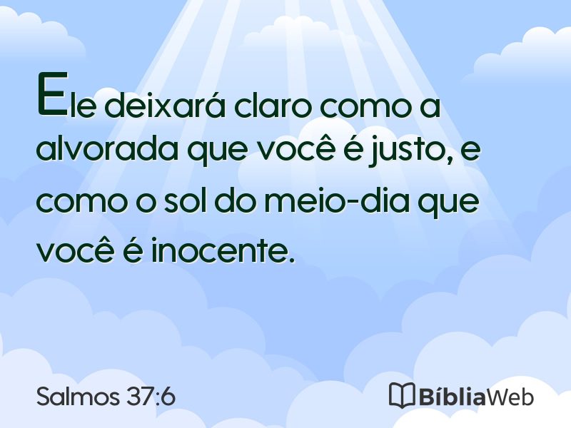 Salmos 37:6 em imagem para compartilhar