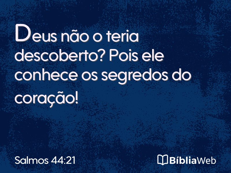 Salmos 44:21 em imagem para compartilhar