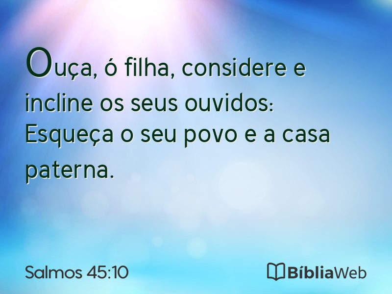 Salmos 45:10 em imagem para compartilhar