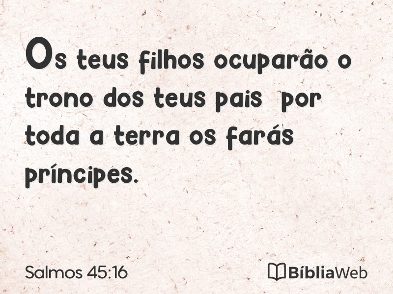 Salmos 45:16 em imagem para compartilhar