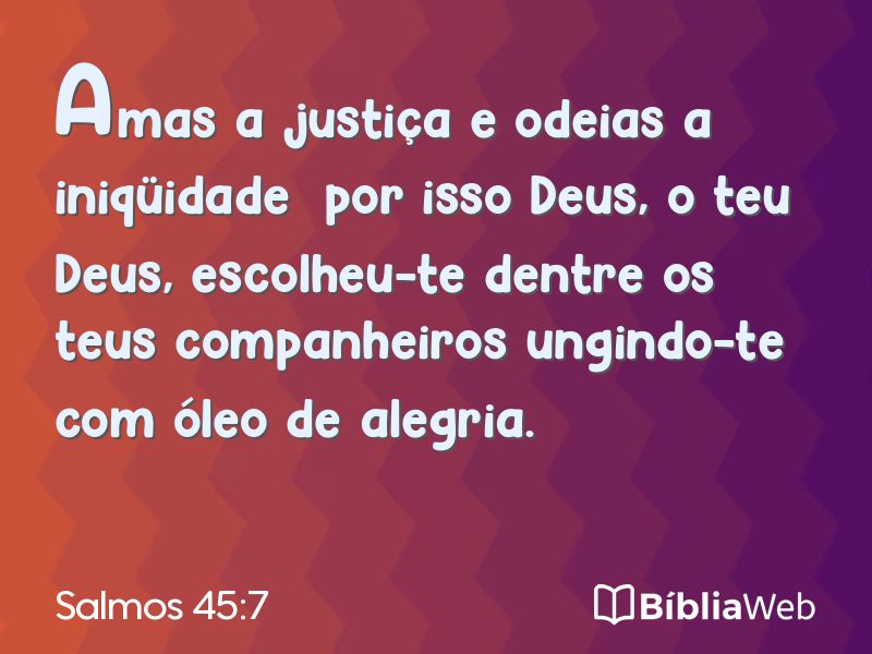 Salmos 45:7 em imagem para compartilhar