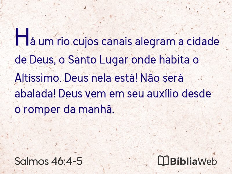 Salmos 46:4-5 em imagem para compartilhar