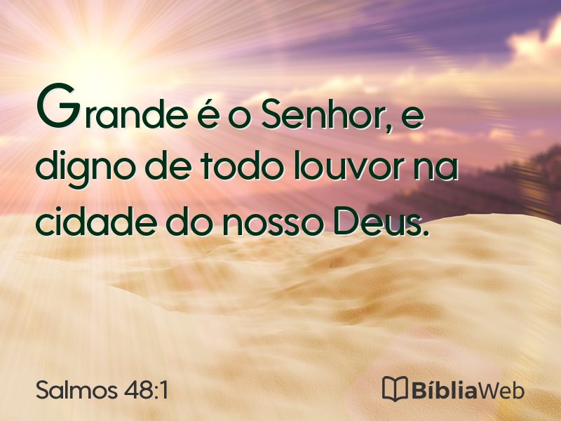 Salmos 48:1 em imagem para compartilhar