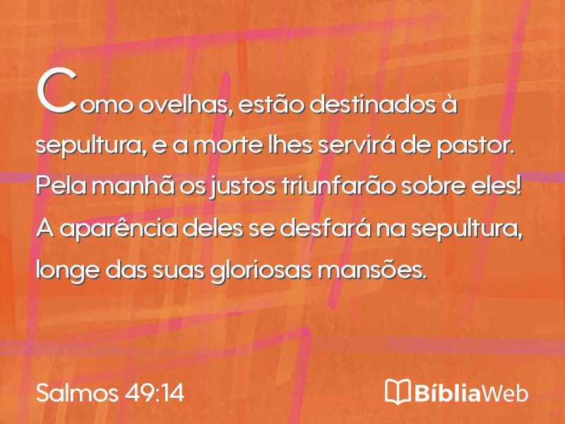 Salmos 49:14 em imagem para compartilhar
