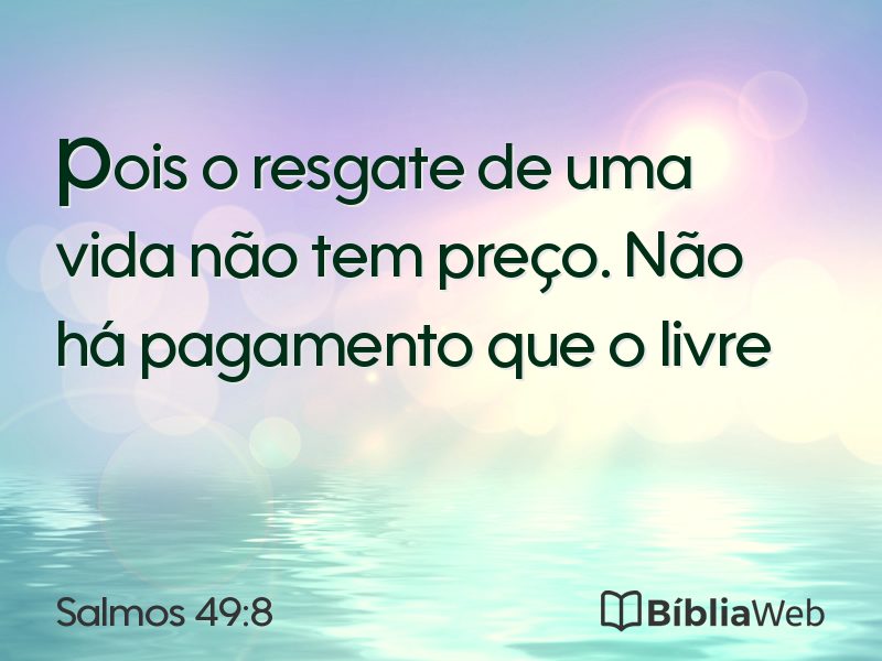 Salmos 49:8 em imagem para compartilhar