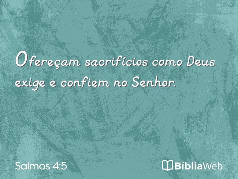 Salmos 4:5 em imagem para compartilhar