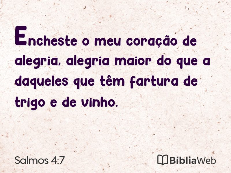 Salmos 4:7 em imagem para compartilhar