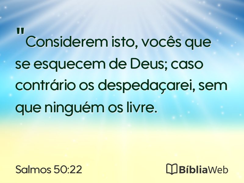 Salmos 50:22 em imagem para compartilhar