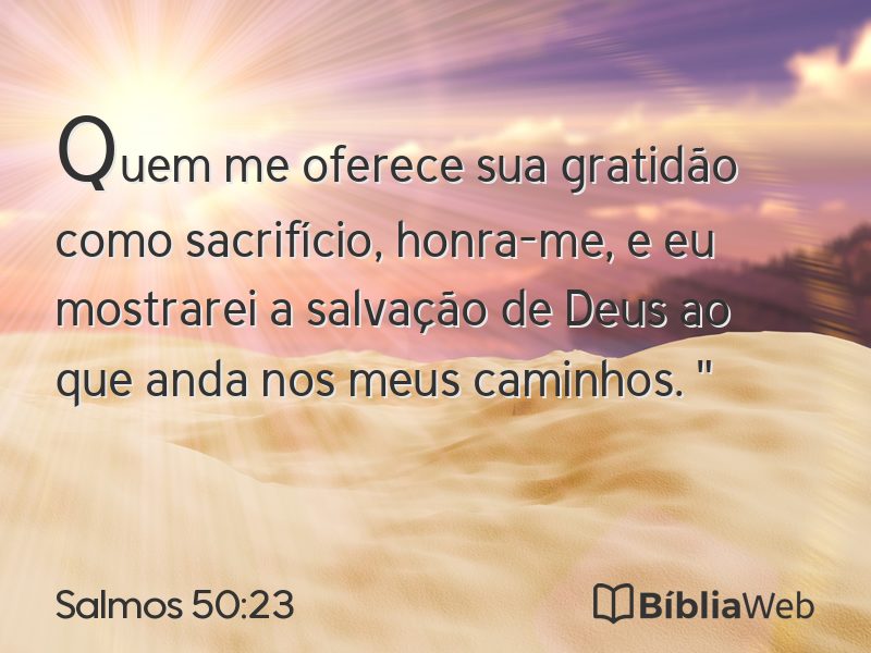 Salmos 50:23 em imagem para compartilhar