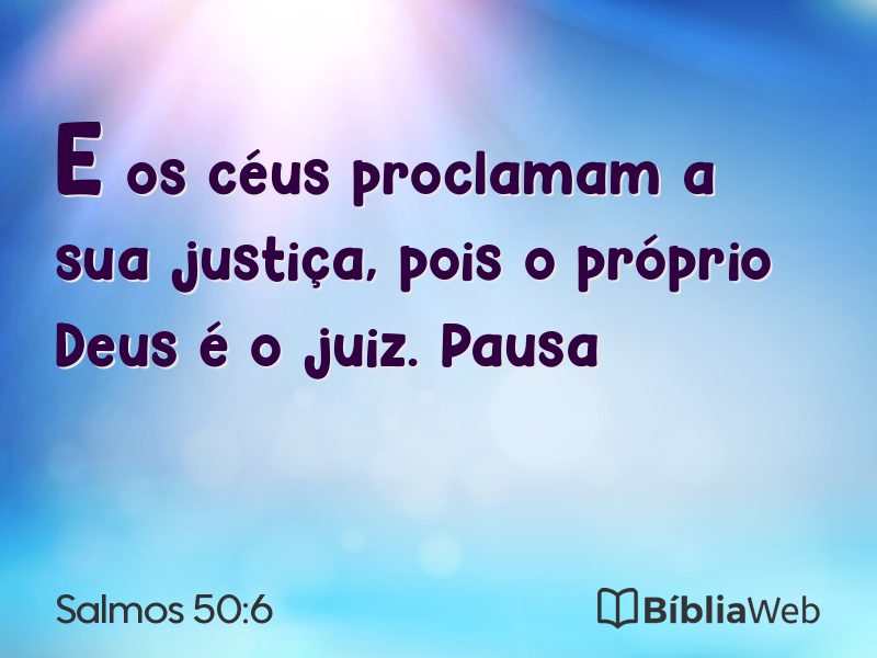 Salmos 50:6 em imagem para compartilhar