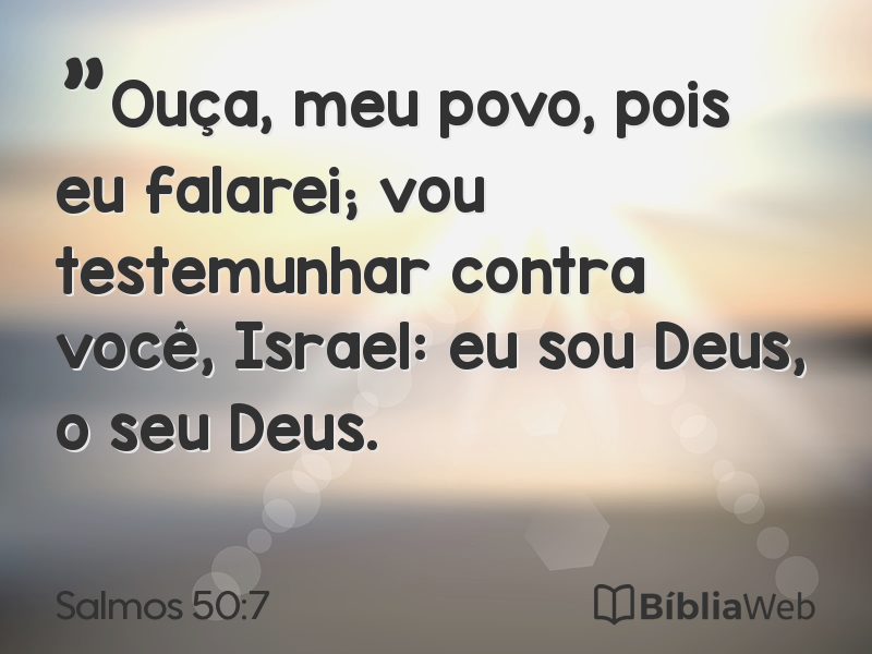 Salmos 50:7 em imagem para compartilhar
