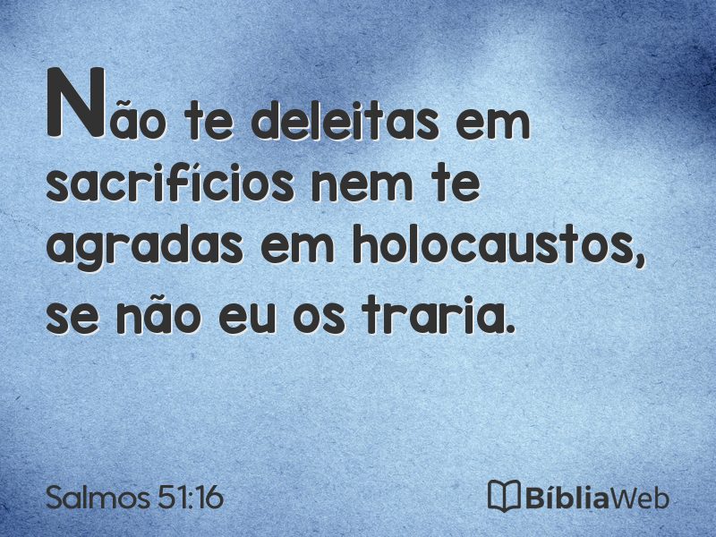 Salmos 51:16 em imagem para compartilhar