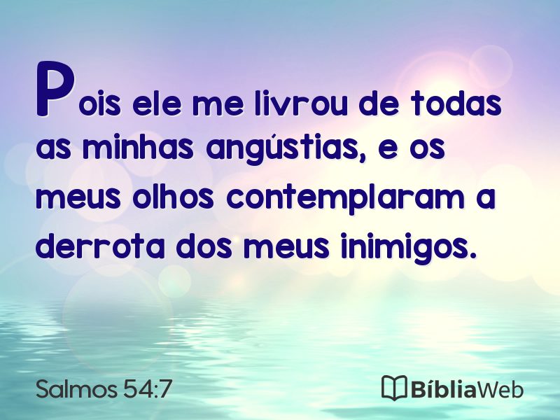 Salmos 54:7 em imagem para compartilhar