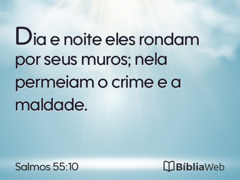 Salmos 55:10 em imagem para compartilhar