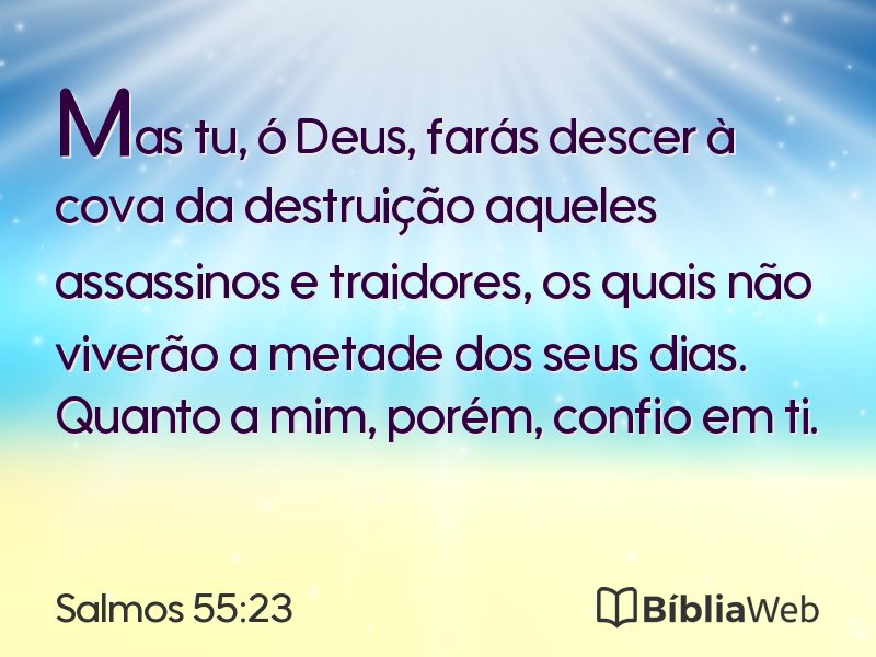 Salmos 55:23 em imagem para compartilhar
