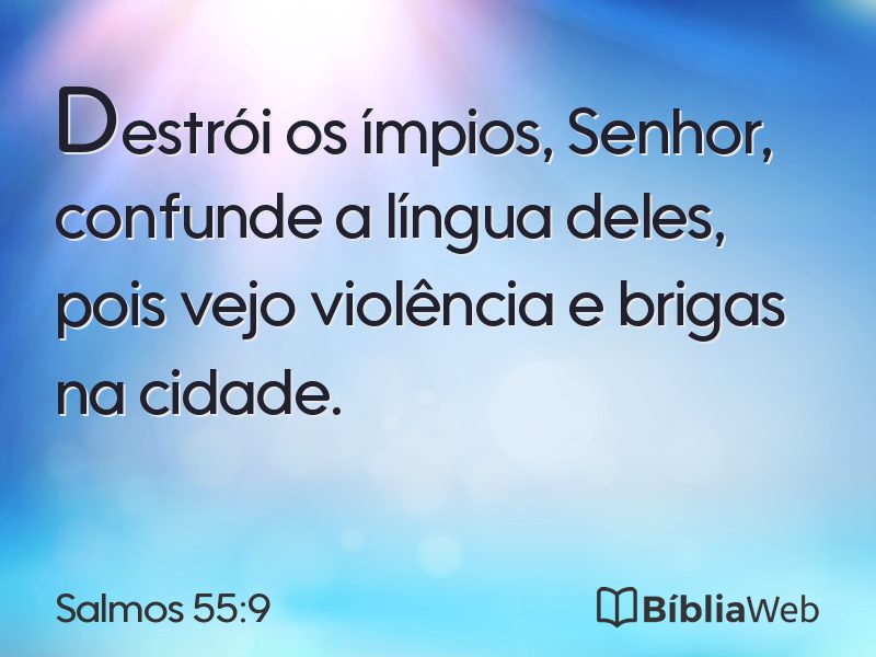 Salmos 55:9 em imagem para compartilhar