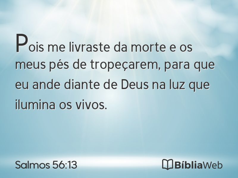 Salmos 56:13 em imagem para compartilhar