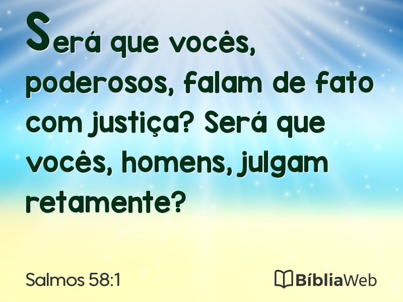Salmos 58:1 em imagem para compartilhar