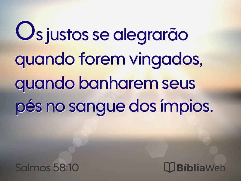 Salmos 58:10 em imagem para compartilhar
