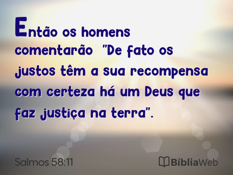 Salmos 58:11 em imagem para compartilhar