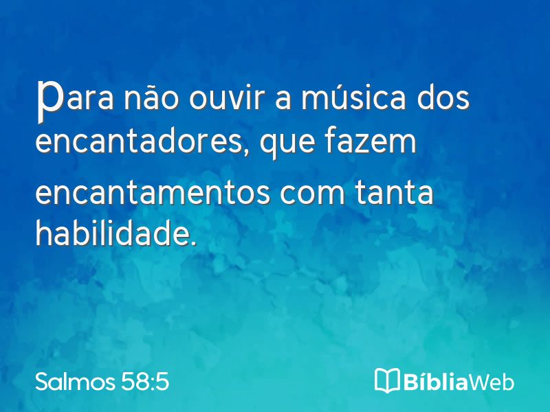 Salmos 58:5 em imagem para compartilhar