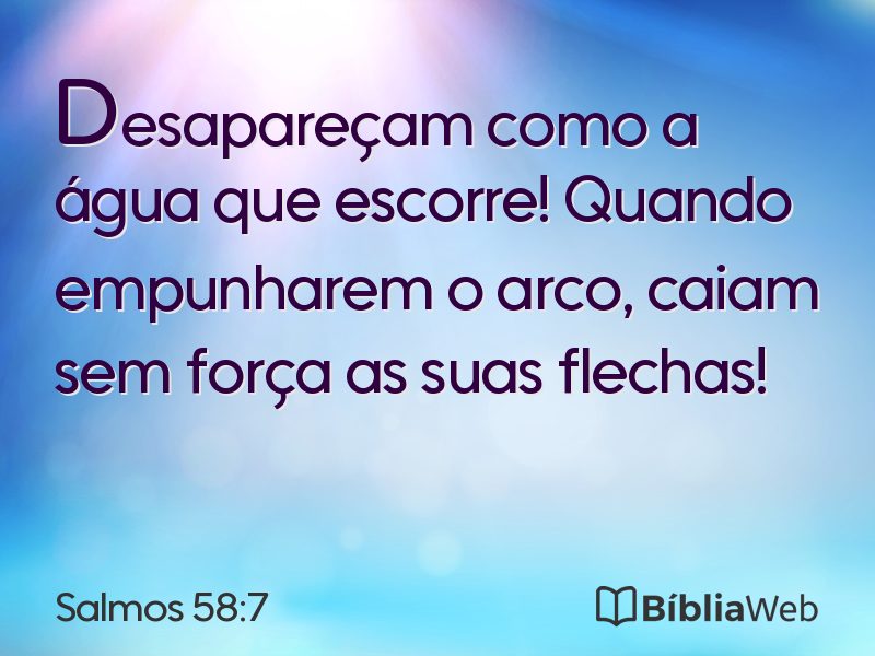 Salmos 58:7 em imagem para compartilhar