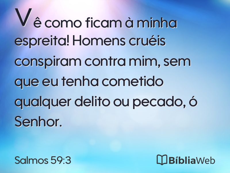 Salmos 59:3 em imagem para compartilhar