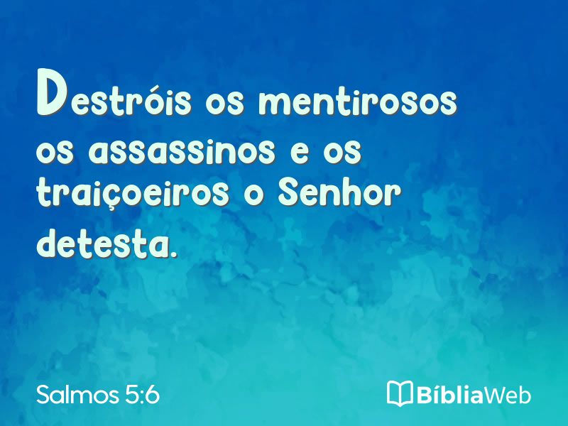 Salmos 5:6 em imagem para compartilhar