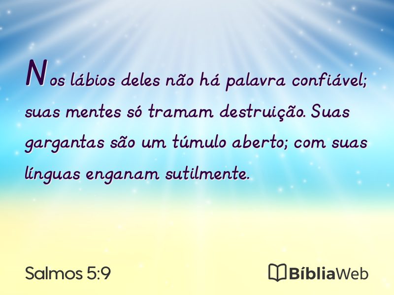 Salmos 5:9 em imagem para compartilhar