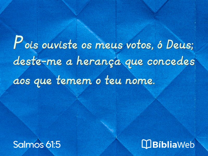 Salmos 61:5 em imagem para compartilhar