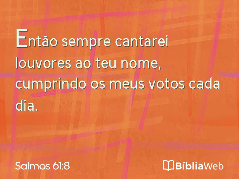 Salmos 61:8 em imagem para compartilhar