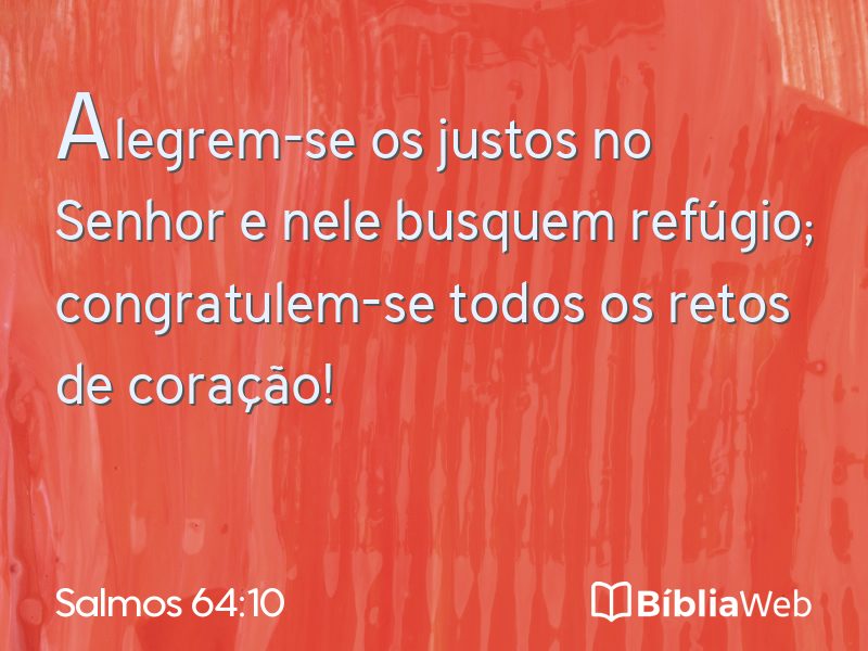 Salmos 64:10 em imagem para compartilhar