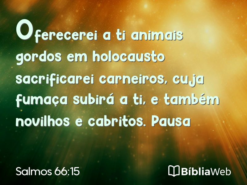 Salmos 66:15 em imagem para compartilhar