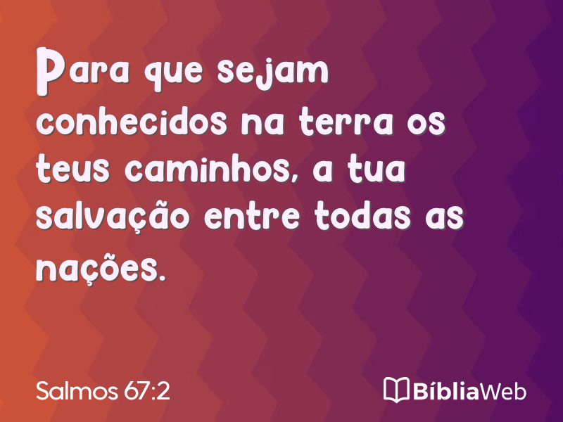 Salmos 67:2 em imagem para compartilhar