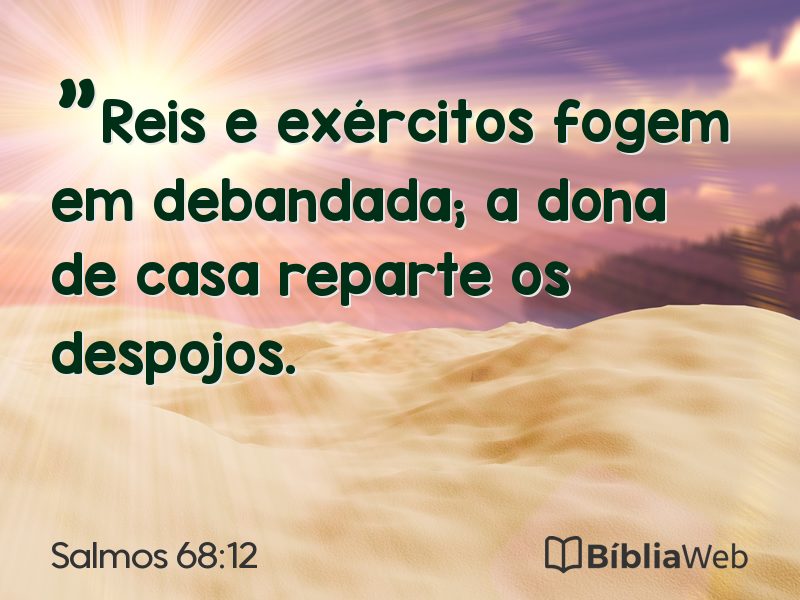 Salmos 68:12 em imagem para compartilhar