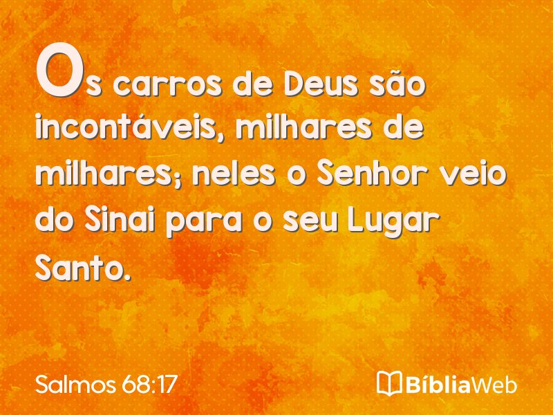 Salmos 68:17 em imagem para compartilhar