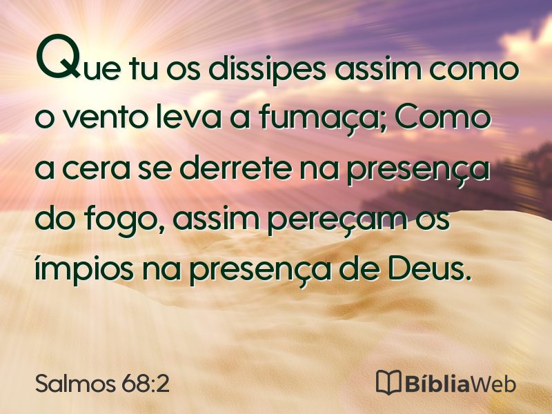 Salmos 68:2 em imagem para compartilhar