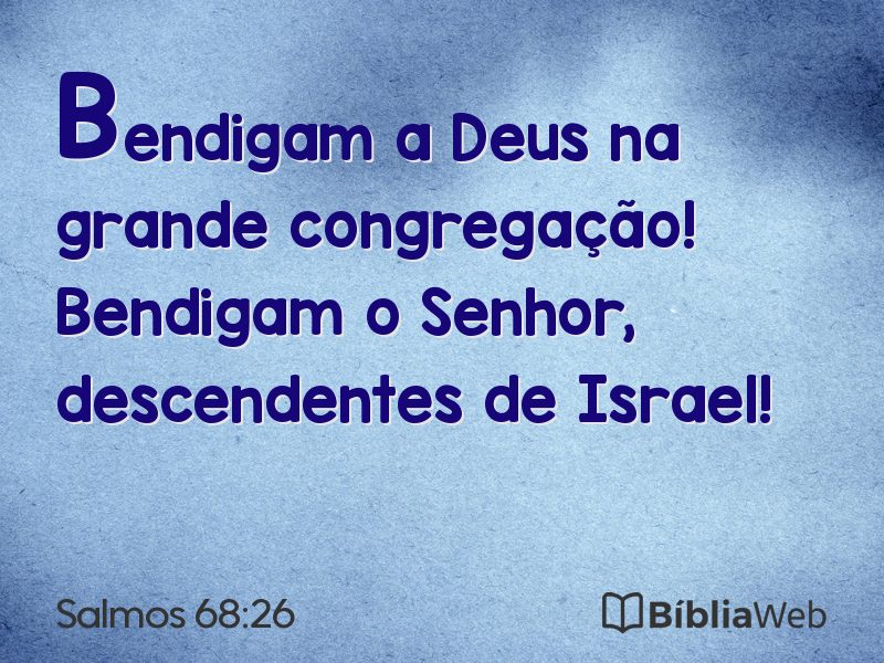 Salmos 68:26 em imagem para compartilhar