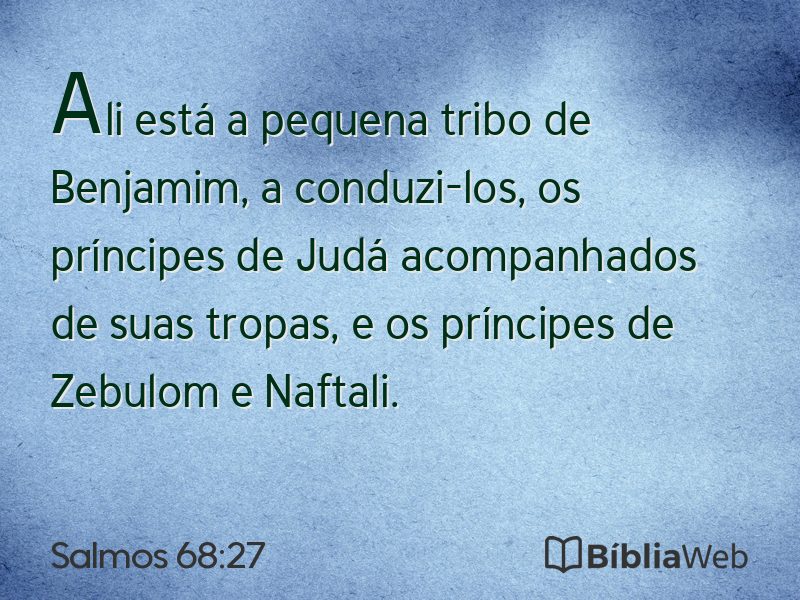 Salmos 68:27 em imagem para compartilhar