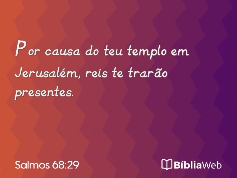 Salmos 68:29 em imagem para compartilhar