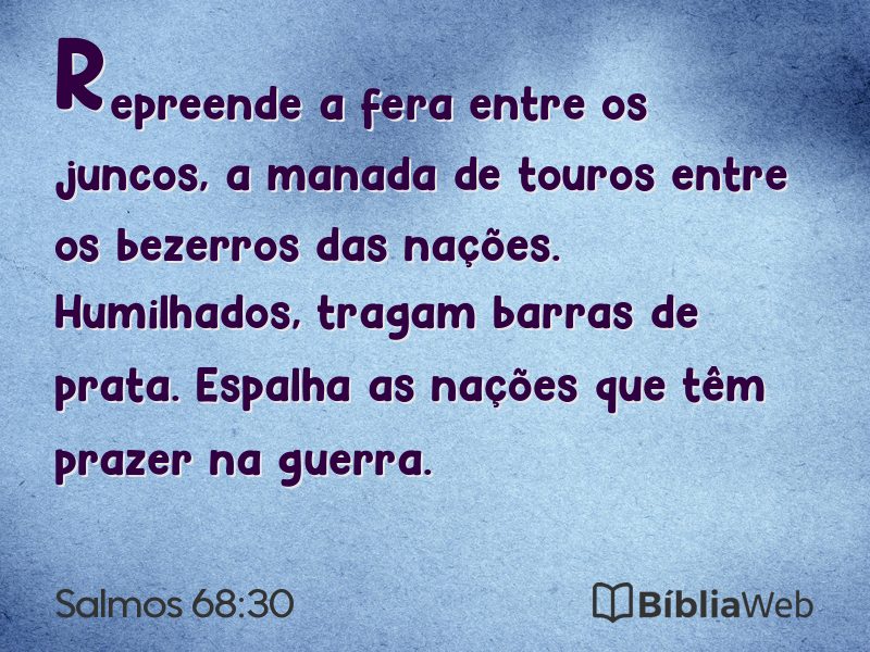 Salmos 68:30 em imagem para compartilhar