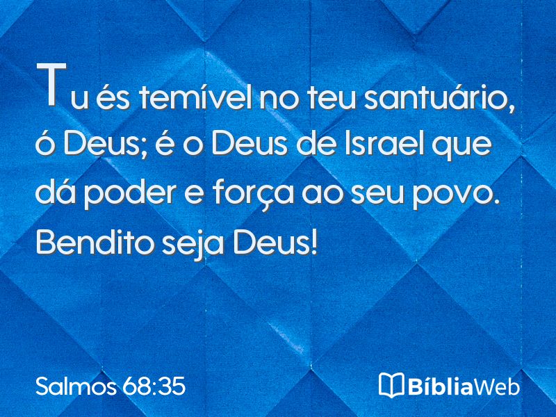Salmos 68:35 em imagem para compartilhar