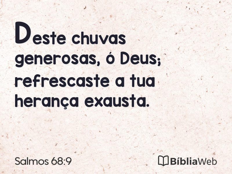 Salmos 68:9 em imagem para compartilhar