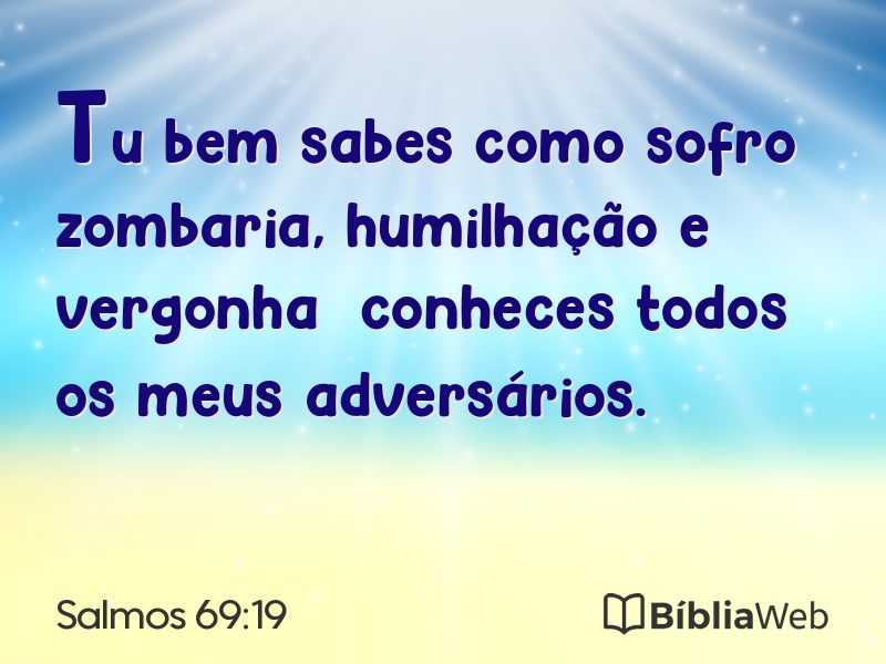 Salmos 69:19 em imagem para compartilhar
