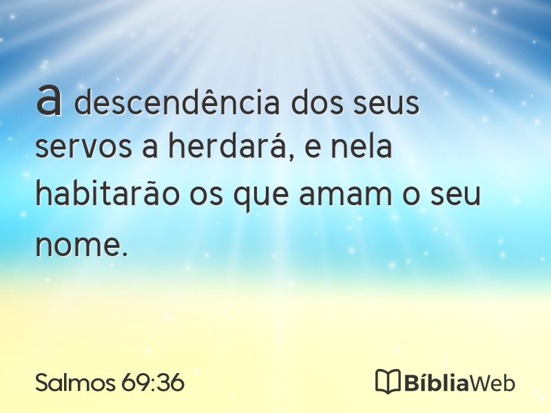 Salmos 69:36 em imagem para compartilhar