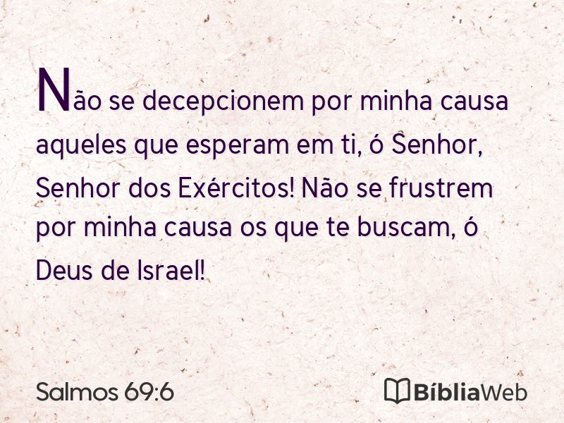 Salmos 69:6 em imagem para compartilhar